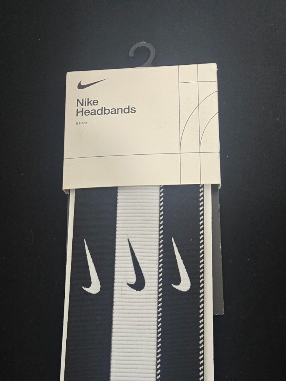 Nike Flex Classic Wide Headbands 3-Pack Black White OSFM NEW